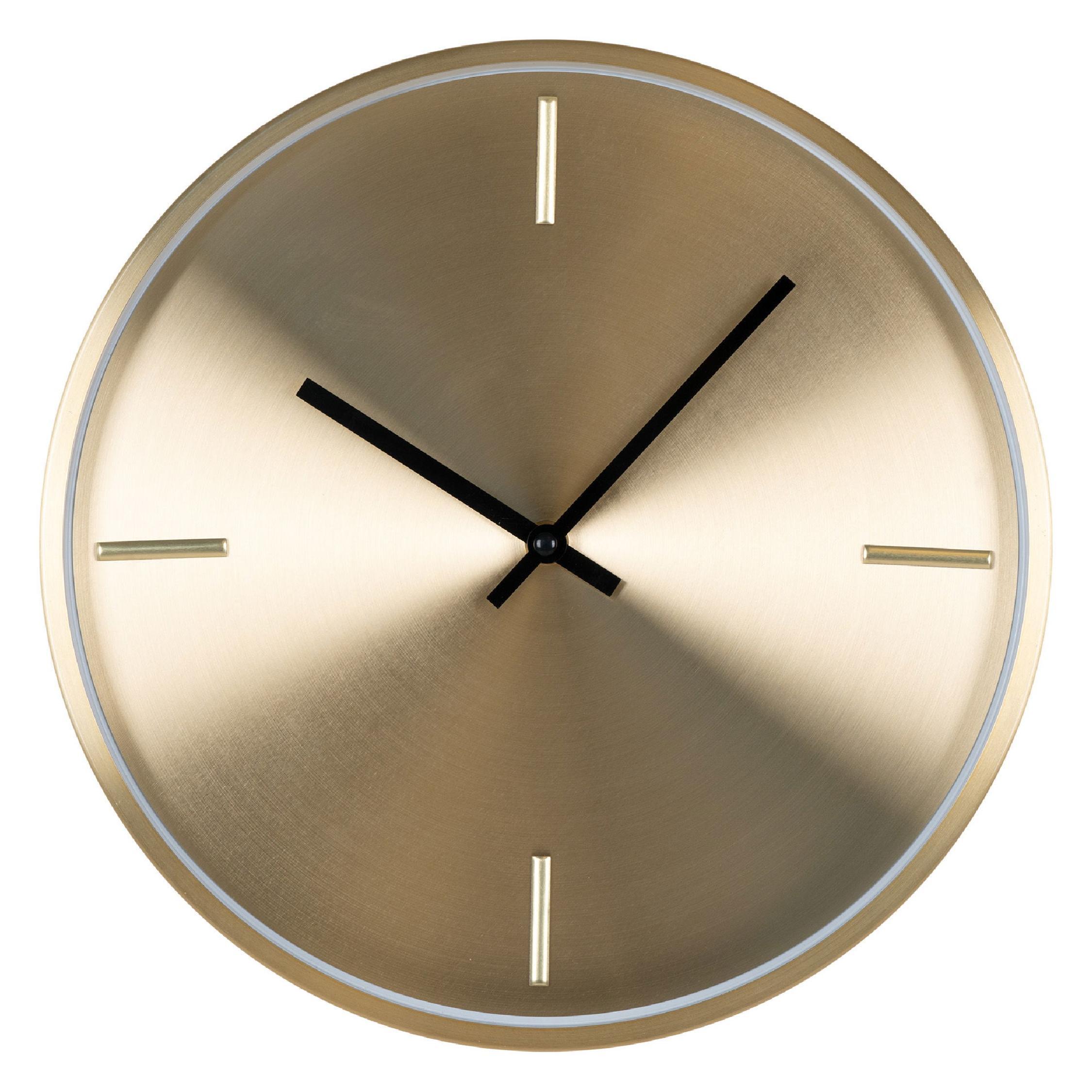 gouden geruisloze wandklok 30 cm afbeelding 1