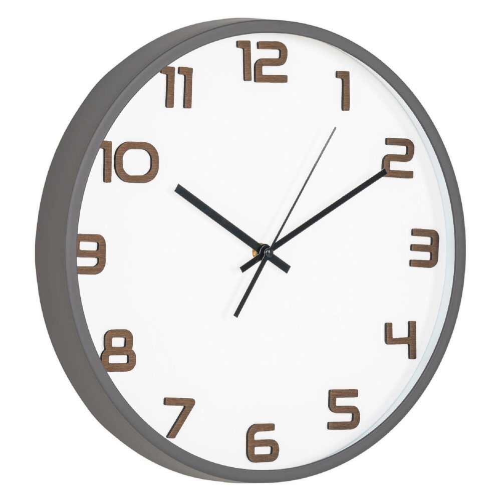 stille grijze wandklok 35 cm afbeelding 2