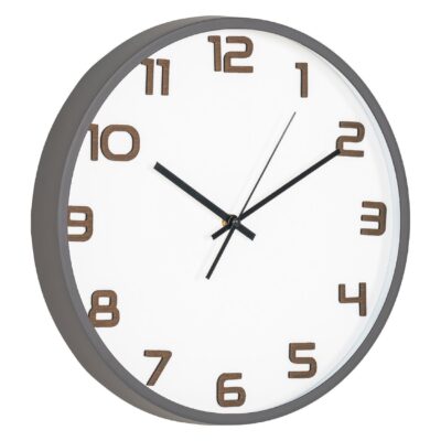 stille grijze wandklok 35 cm afbeelding 2