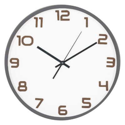 stille grijze wandklok 35 cm afbeelding 1