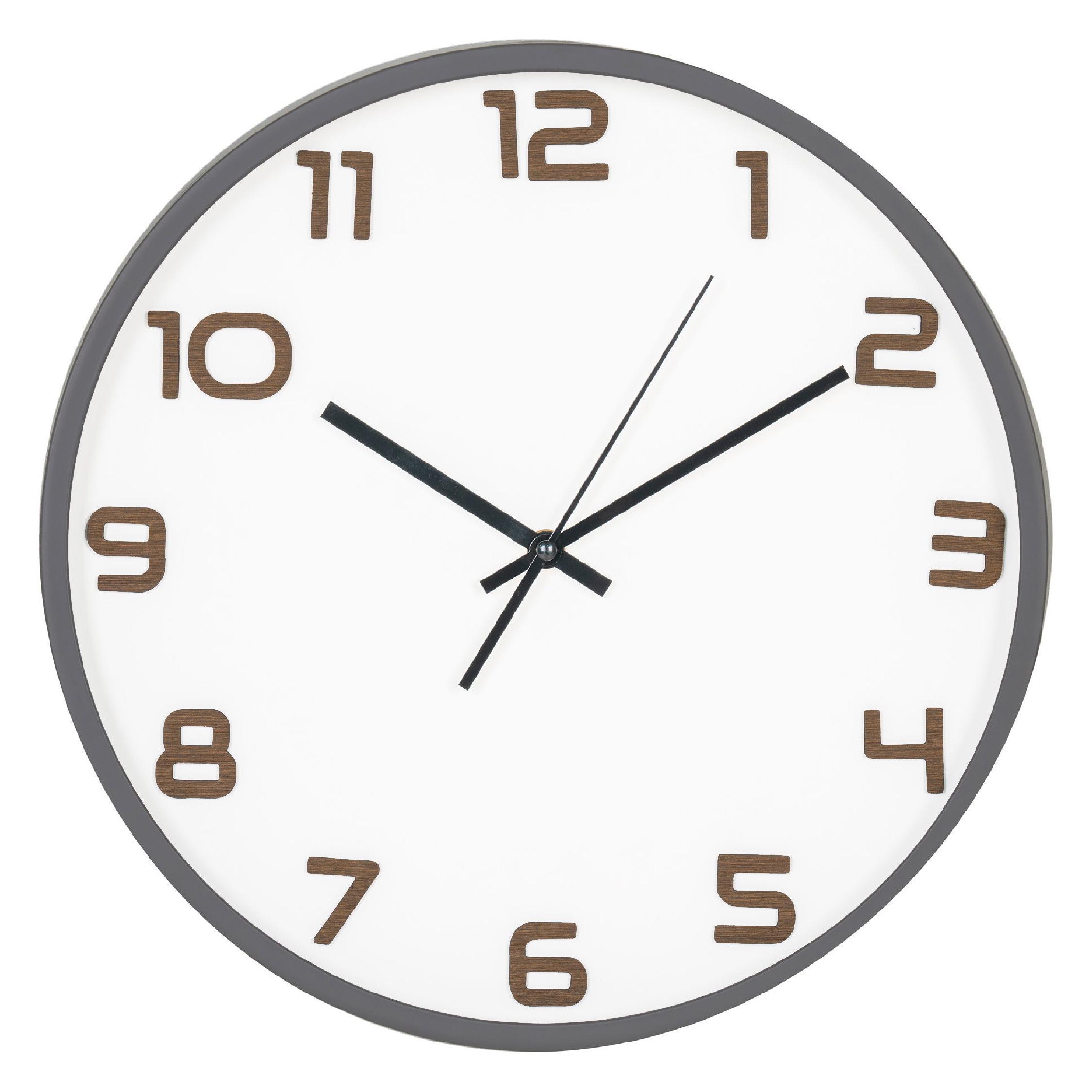 stille grijze wandklok 35 cm afbeelding 1