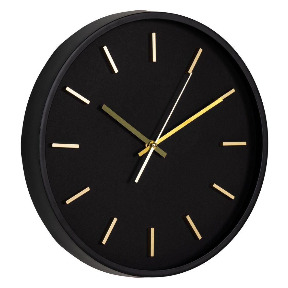 geruisloze zwarte wandklok 35 cm afbeelding 2