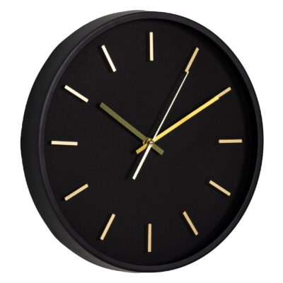 geruisloze zwarte wandklok 35 cm afbeelding 2
