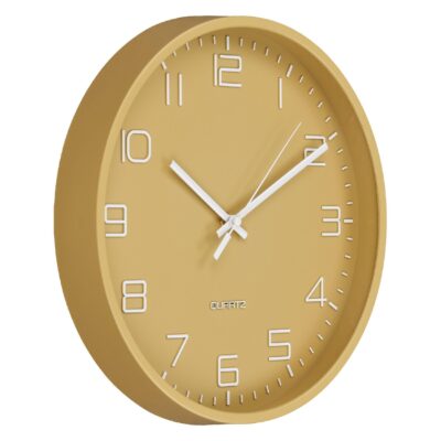 okergele stille wandklok 30 cm afbeelding 2