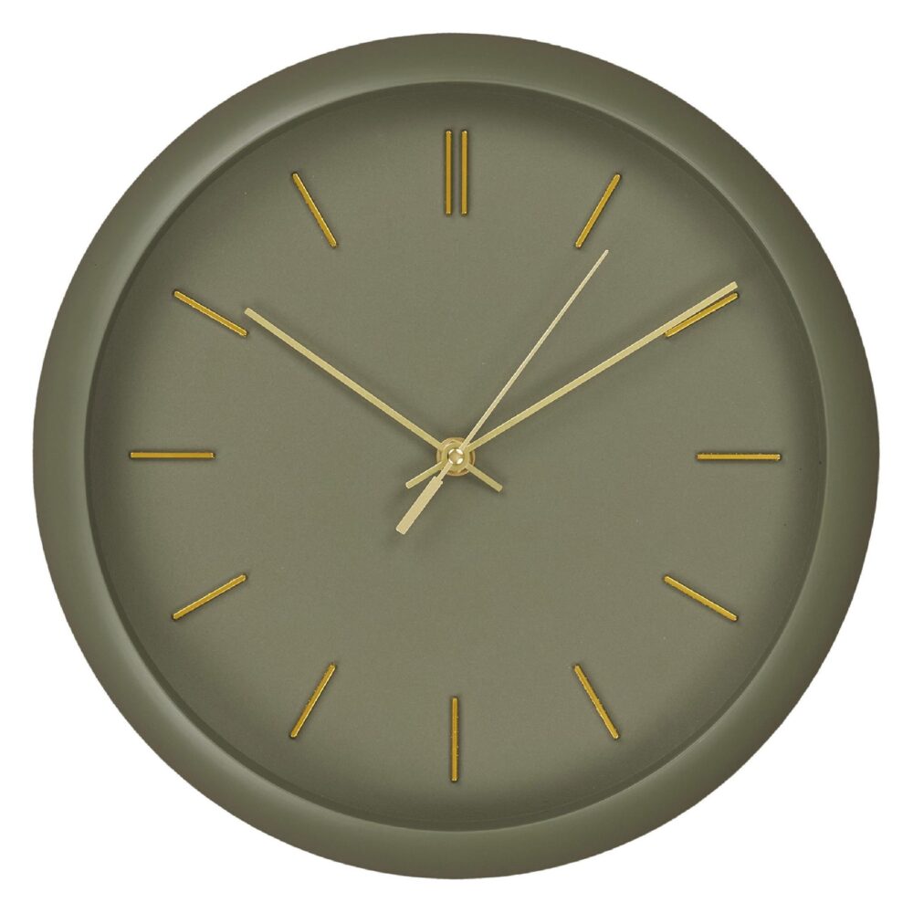 groene geruisloze wandklok 30 cm afbeelding 1