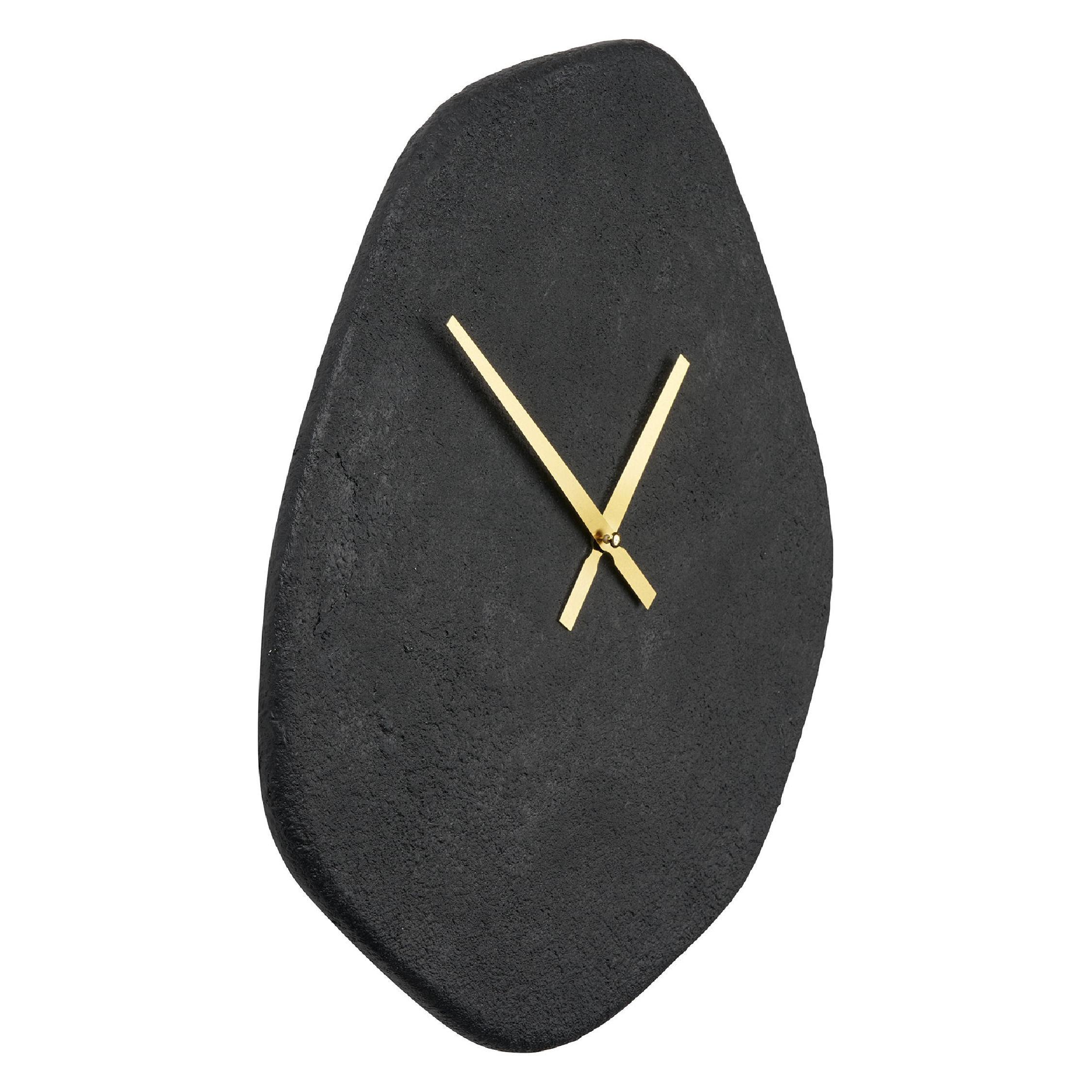 zwarte organische design wandklok afbeelding 2