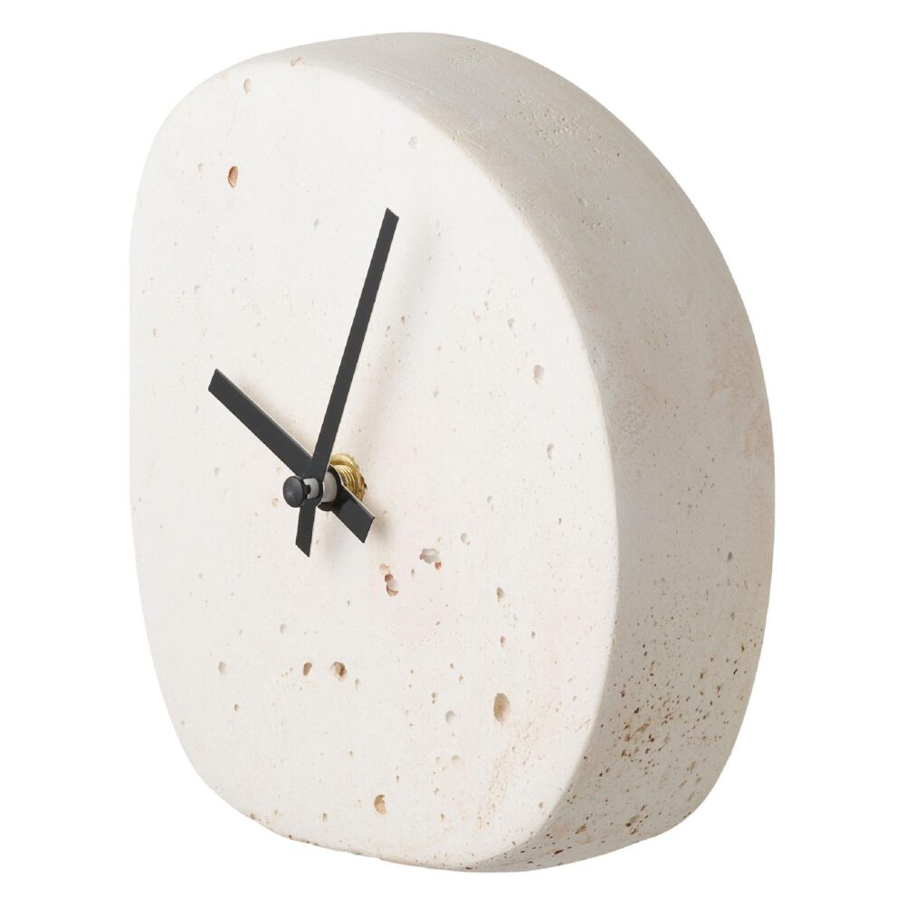 witte stille tafelklok beton afbeelding 2