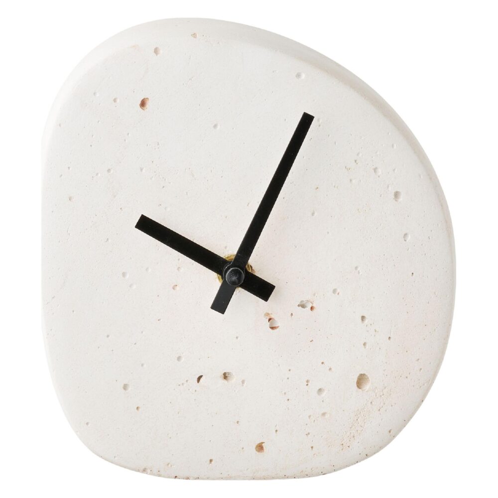 witte stille tafelklok beton afbeelding 1