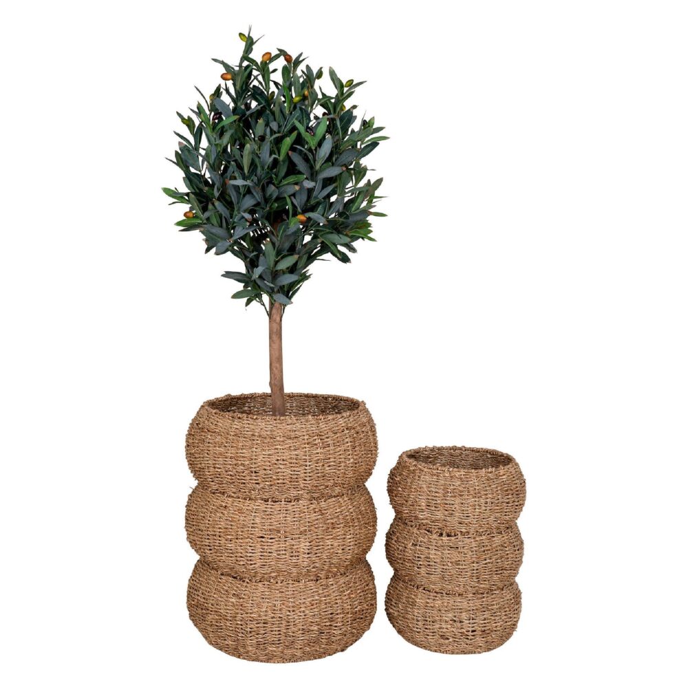 ronde zeegras opbergmanden set afbeelding 2