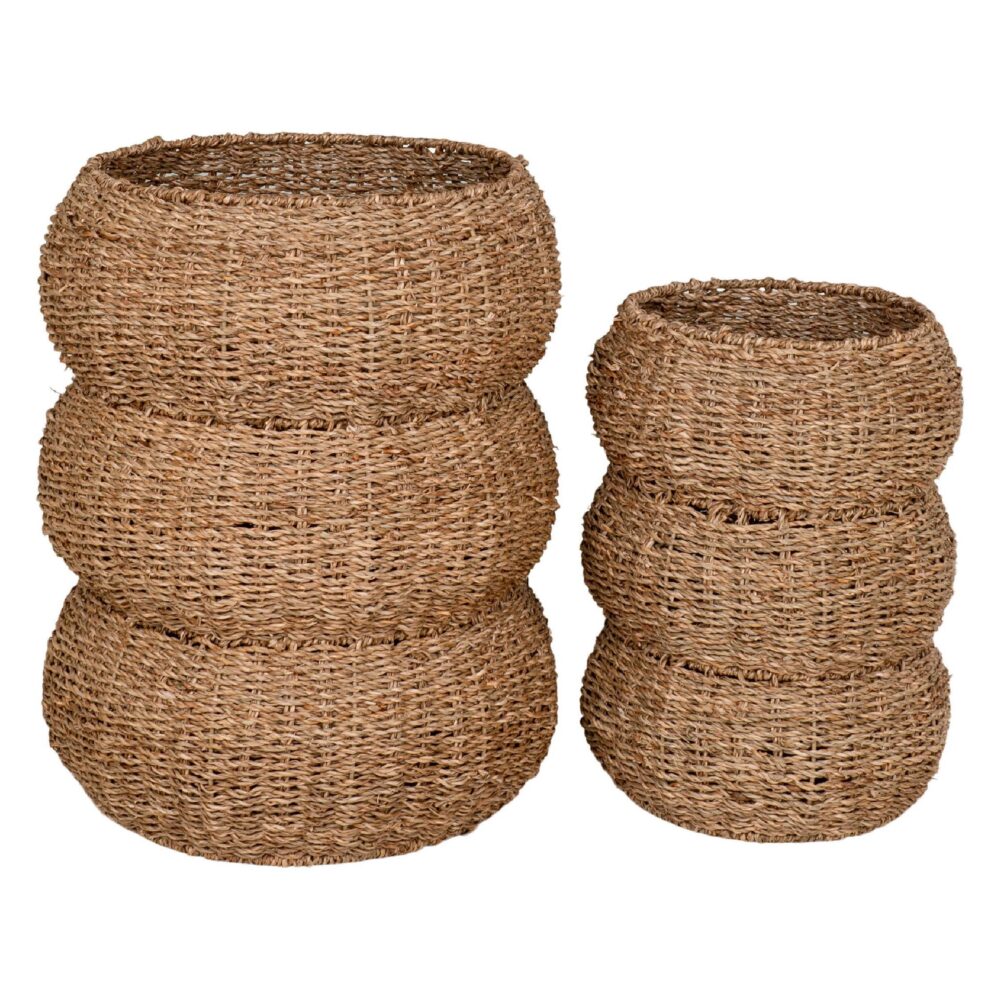 ronde zeegras opbergmanden set afbeelding 1