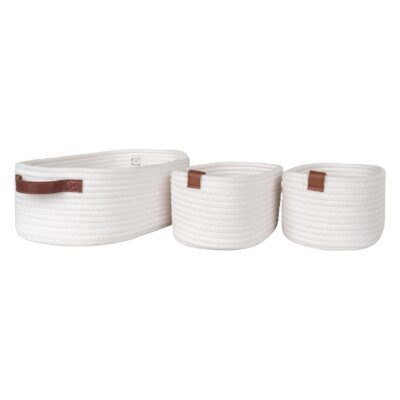 witte katoenen opbergmanden set afbeelding 1