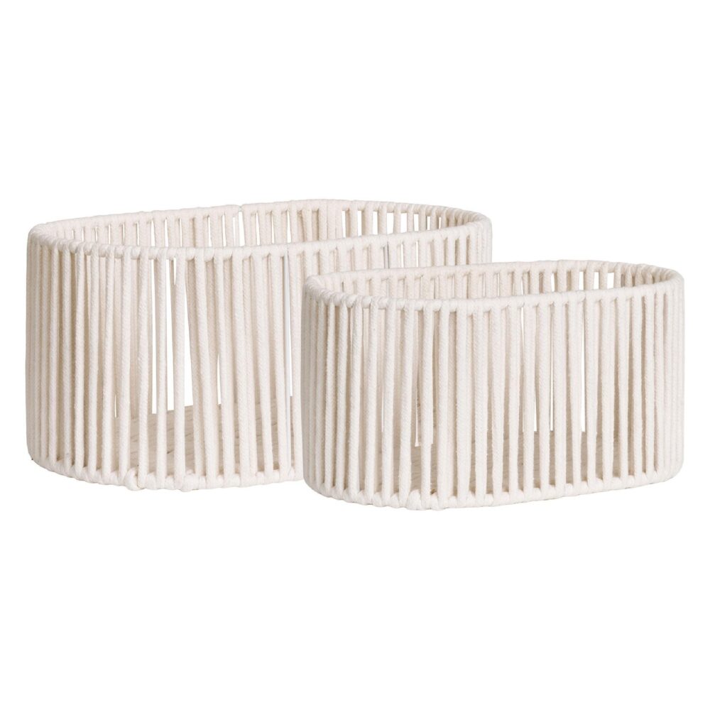 off white katoenen opbergmanden set afbeelding 1