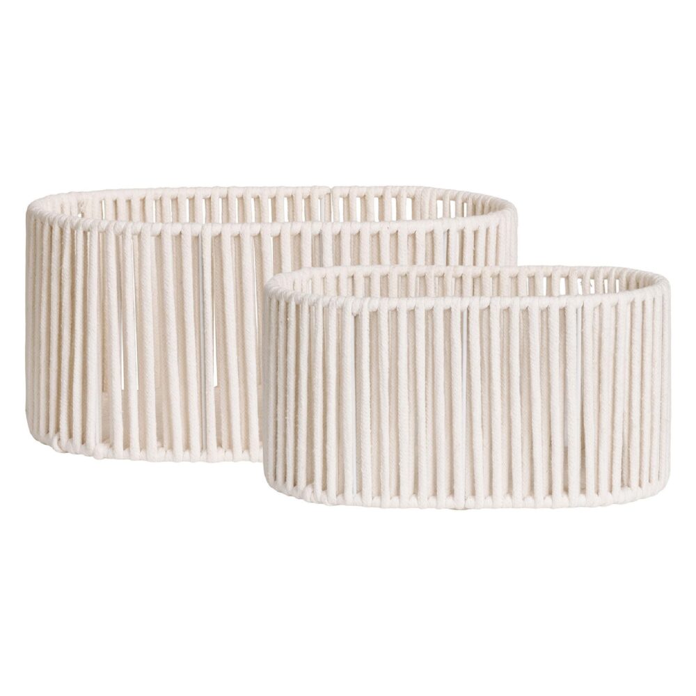 off white katoenen opbergmanden set afbeelding 4