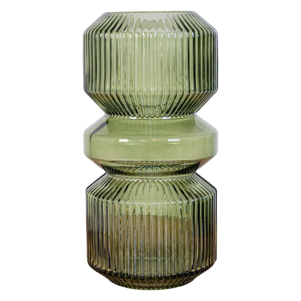 groene glazen vaas ø12x25 afbeelding 1