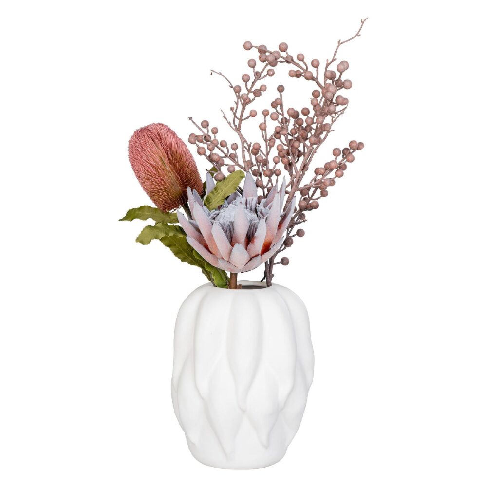 beige keramieken vaas 26 cm afbeelding 2