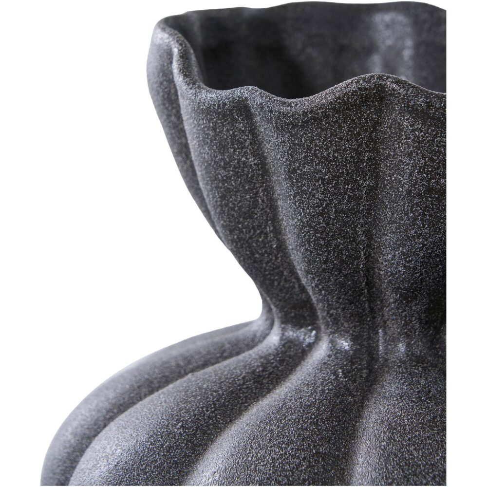 zwarte ronde keramische vaas afbeelding 2