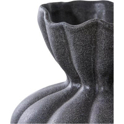 zwarte ronde keramische vaas afbeelding 2