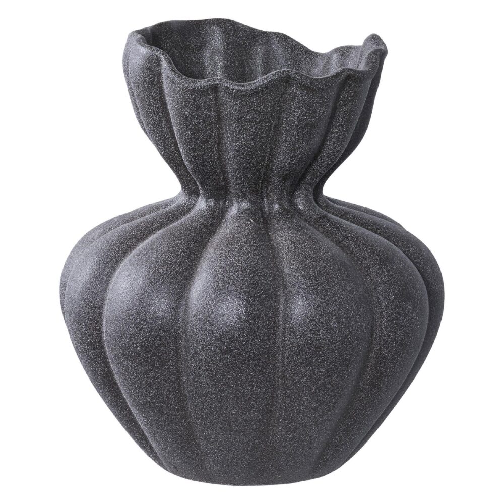 zwarte ronde keramische vaas afbeelding 1