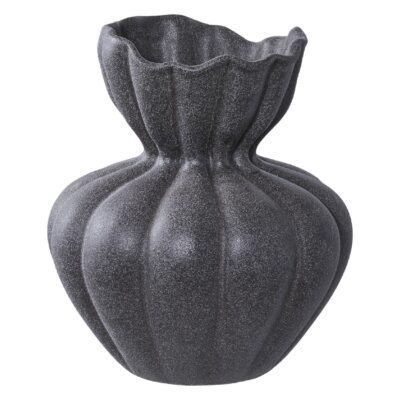 zwarte ronde keramische vaas afbeelding 1