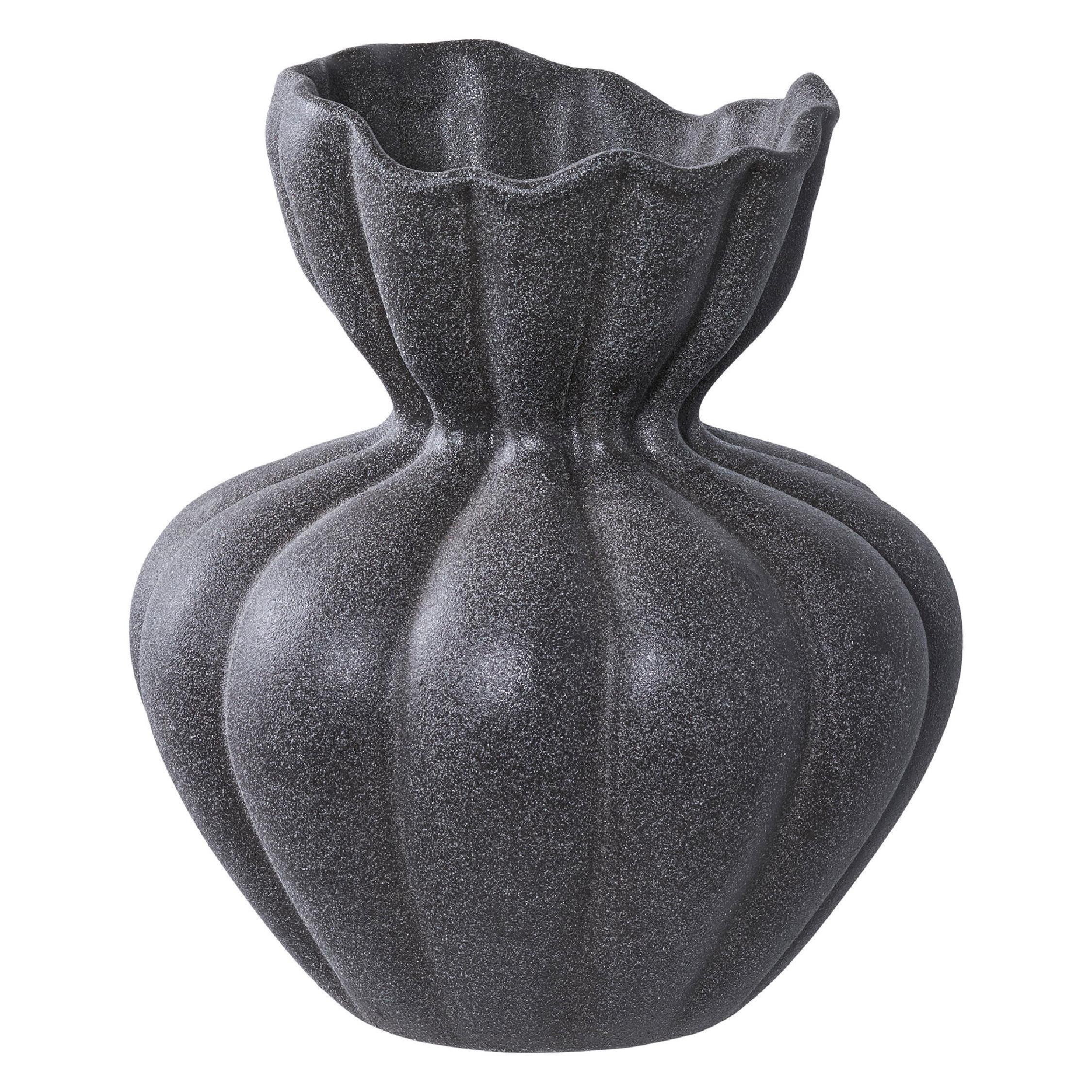 zwarte ronde keramische vaas afbeelding 1