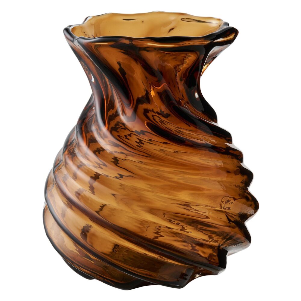 mondgeblazen smoked brown vaas afbeelding 1