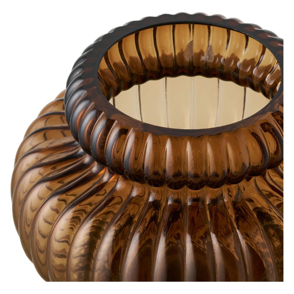 smoked brown mondgeblazen glazen vaas afbeelding 2