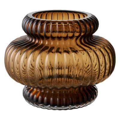 smoked brown mondgeblazen glazen vaas afbeelding 1