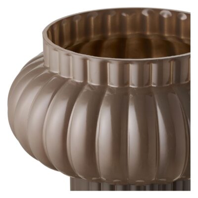 bruine mondgeblazen glazen vaas 27 cm afbeelding 2