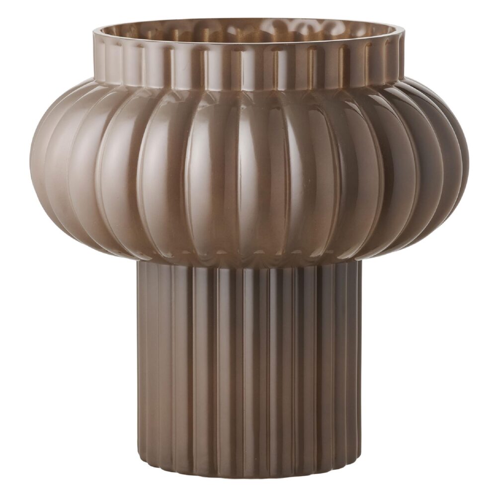 bruine mondgeblazen glazen vaas 27 cm afbeelding 1