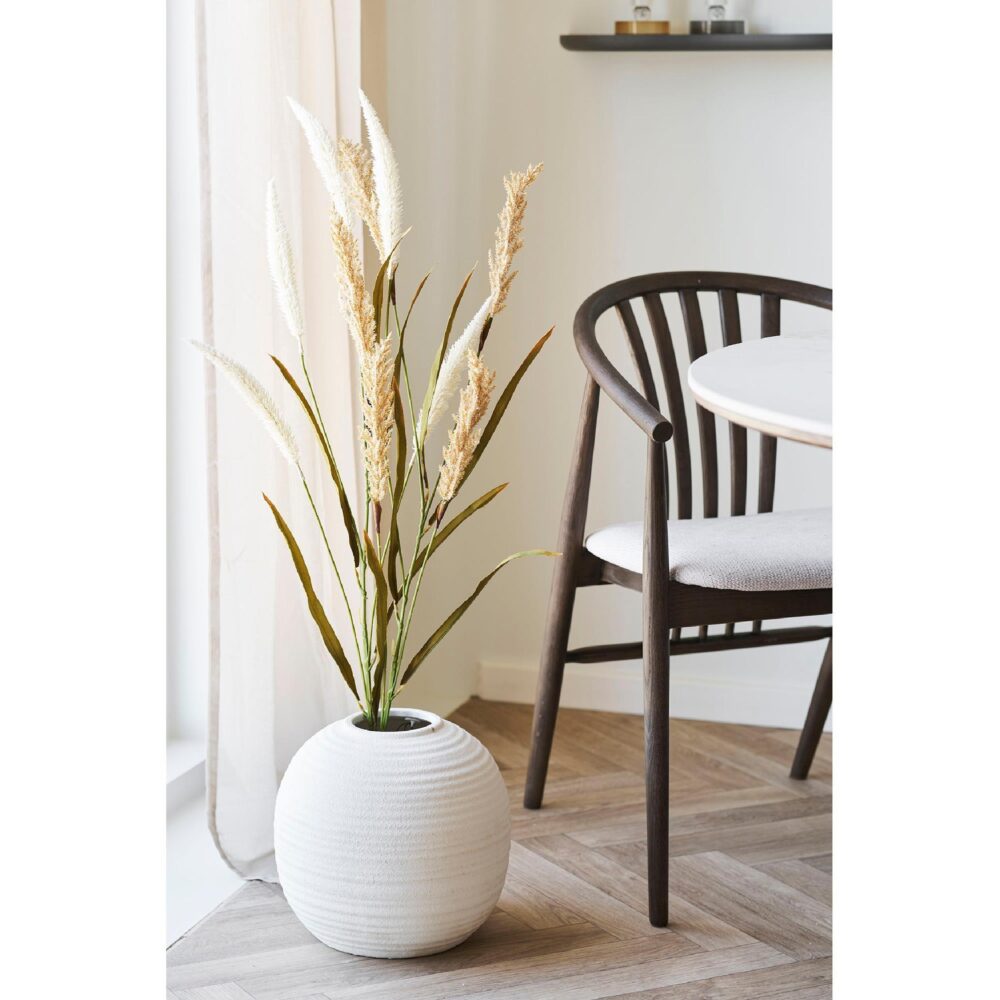 witte ronde keramieken vaas 30 cm afbeelding 3