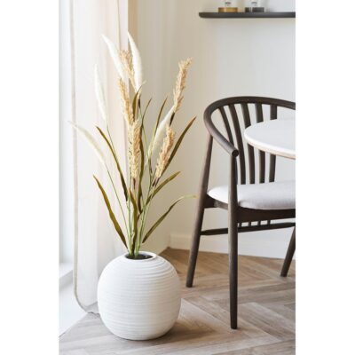 witte ronde keramieken vaas 30 cm afbeelding 3