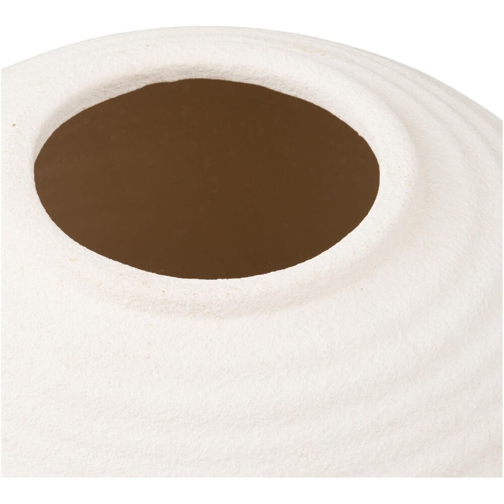 witte ronde keramieken vaas 30 cm afbeelding 2