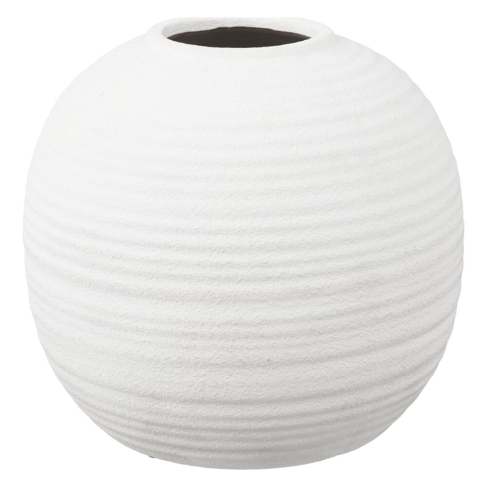 witte ronde keramieken vaas 30 cm afbeelding 1
