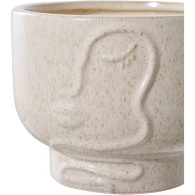 beige keramische bloempot 15 cm afbeelding 2