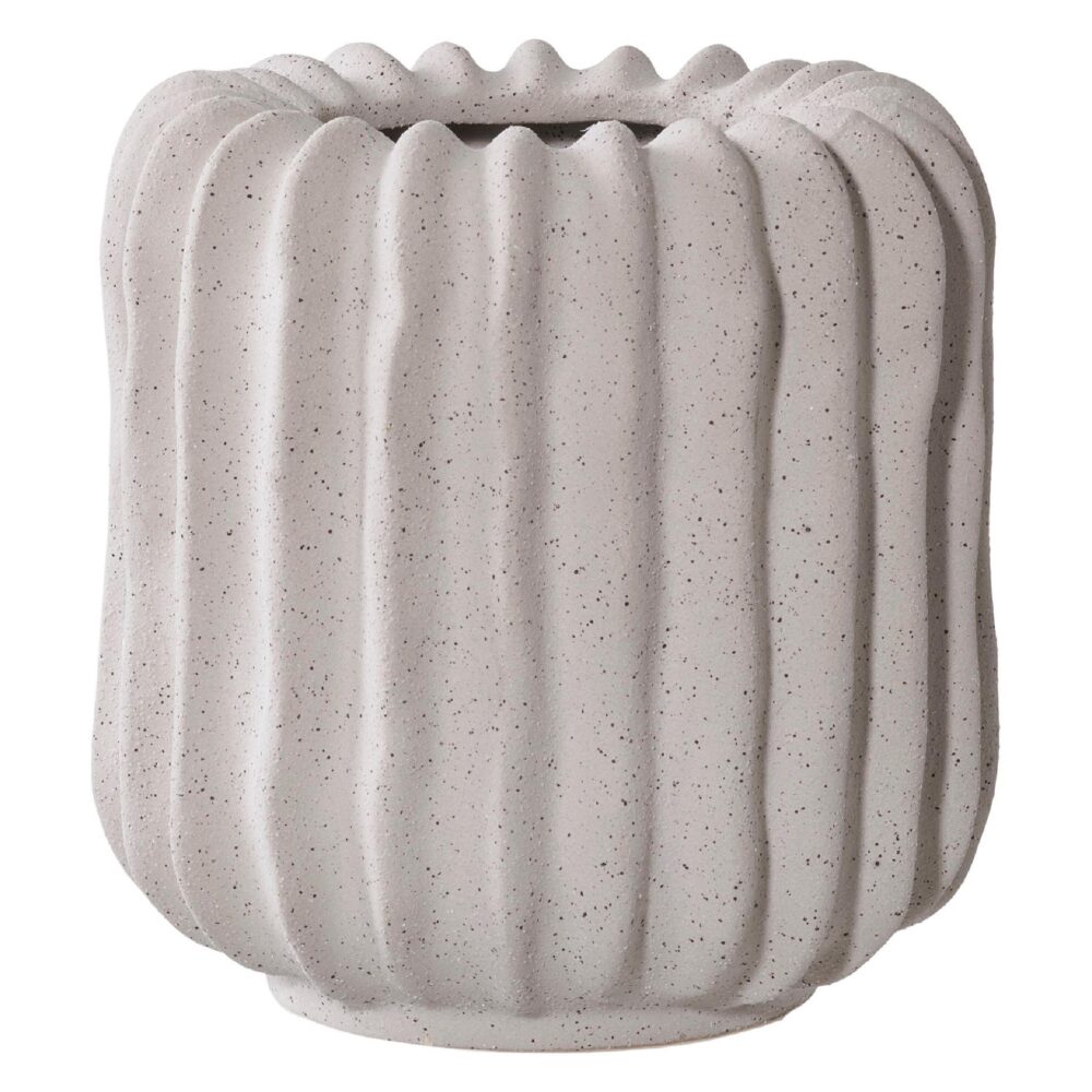 grijze keramische bloempot 15 cm afbeelding 1