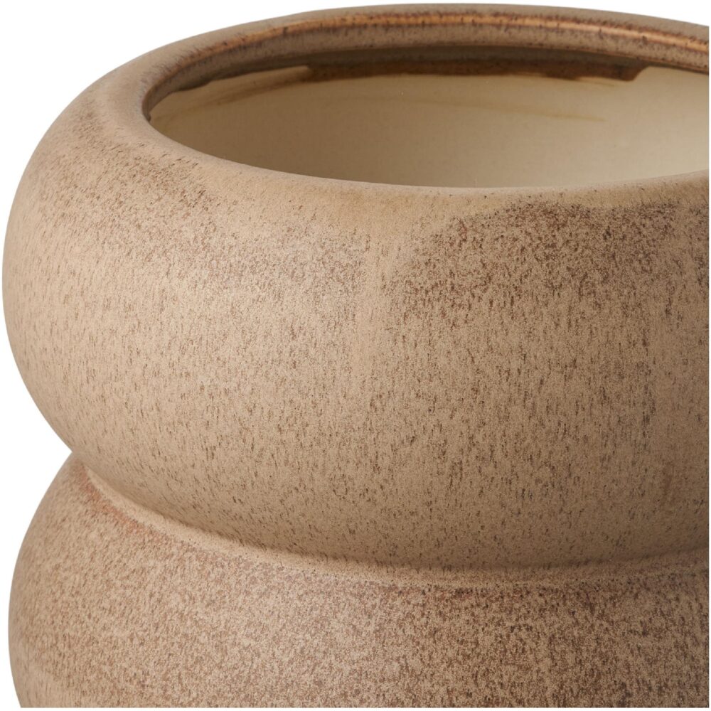 bruine keramische bloempot 19 cm afbeelding 2