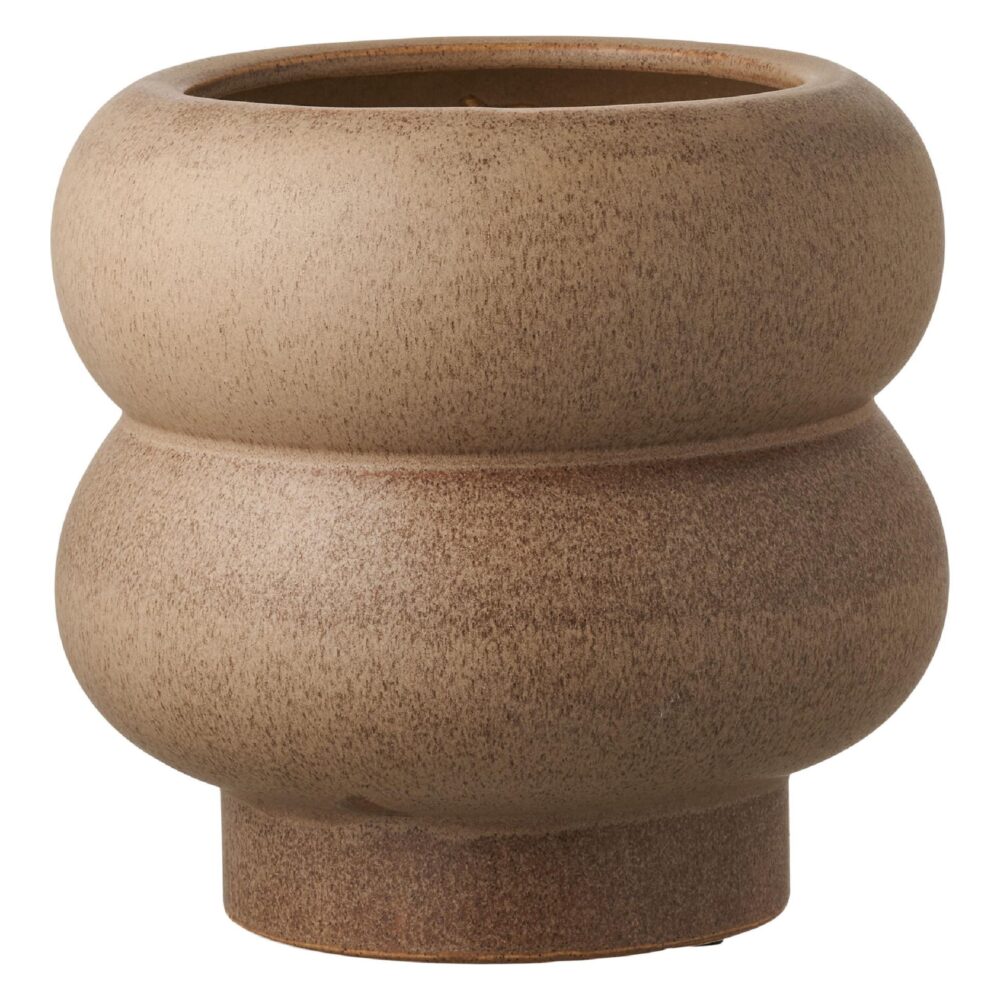 bruine keramische bloempot 19 cm afbeelding 1