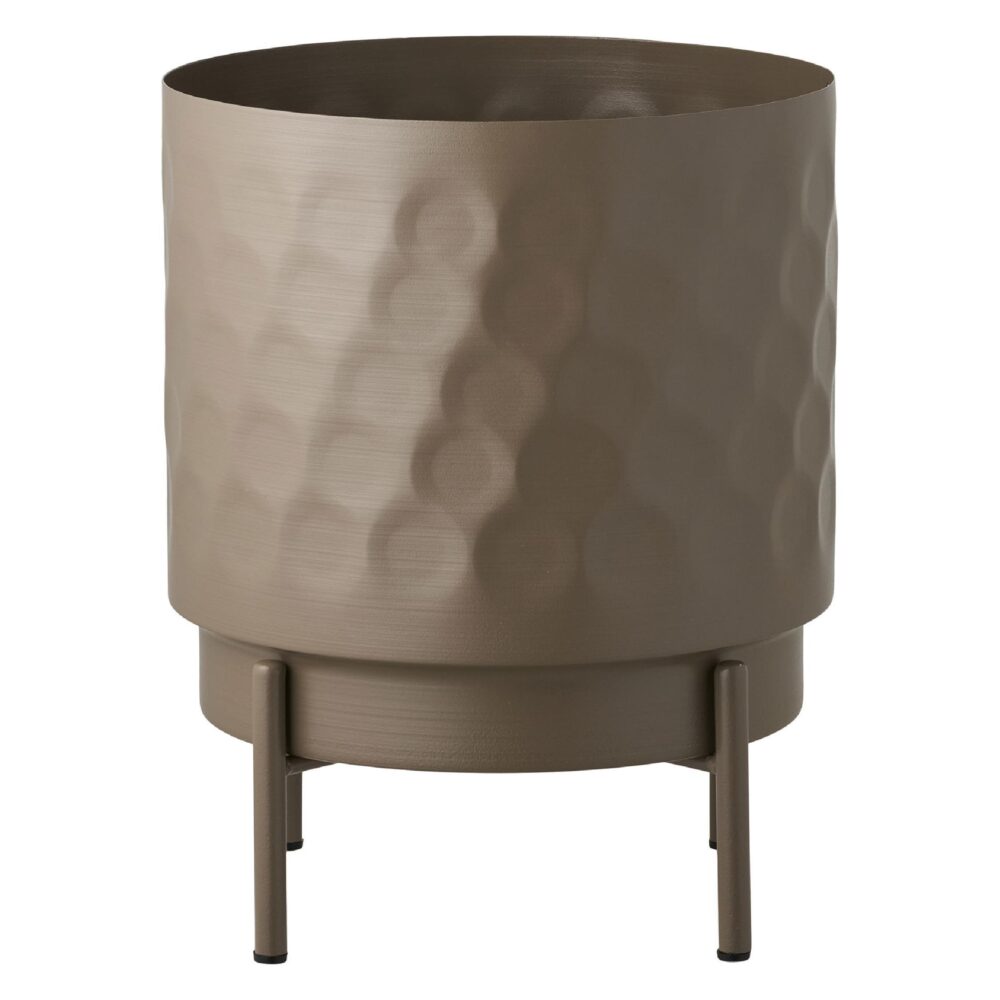 bruine metalen bloempot 21x26 cm afbeelding 2