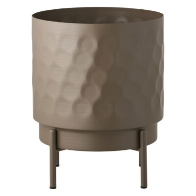 bruine metalen bloempot 21x26 cm afbeelding 2