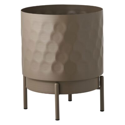 bruine metalen bloempot 21x26 cm afbeelding 1