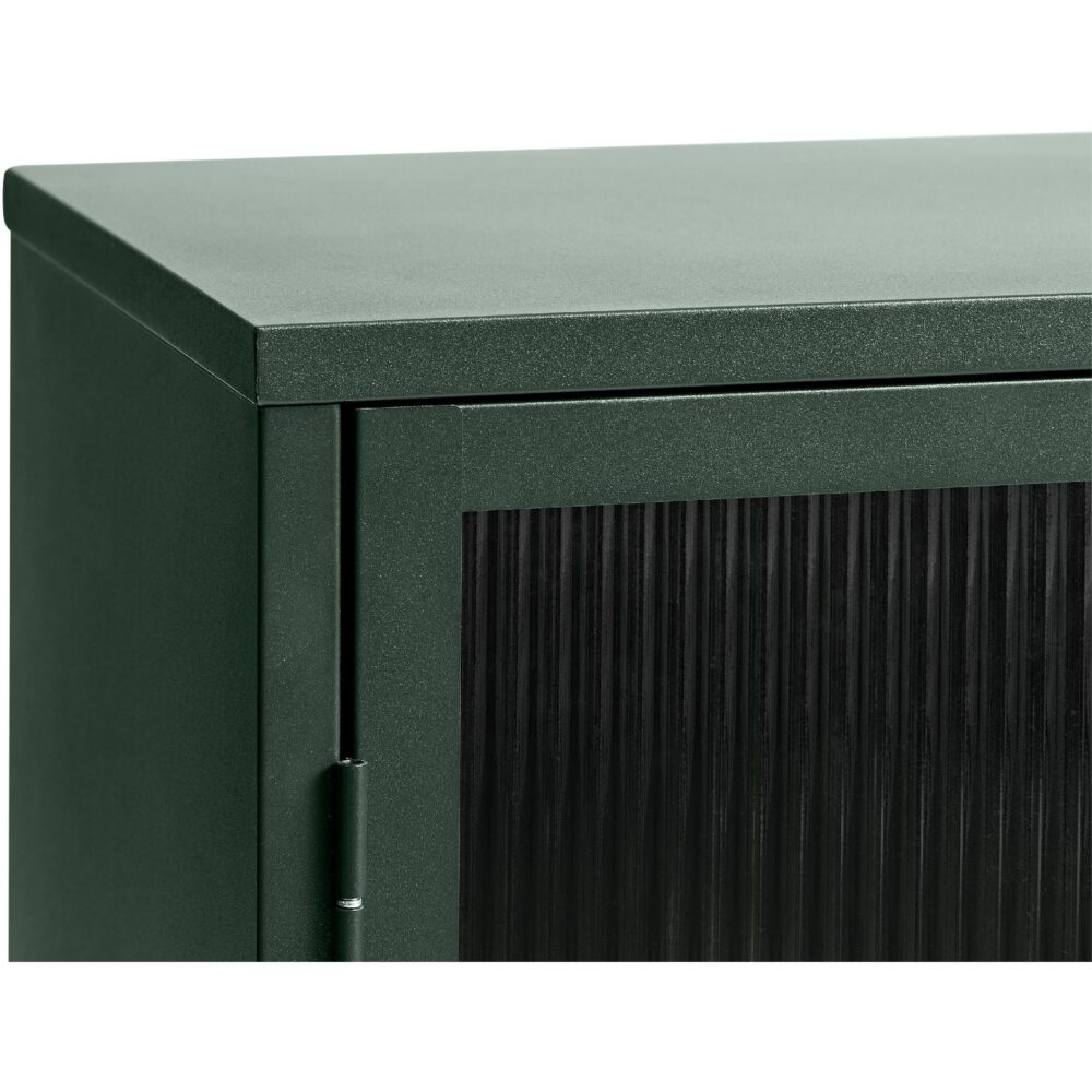 dressoir Leni donkergroen met geribbeld glas afbeelding 7