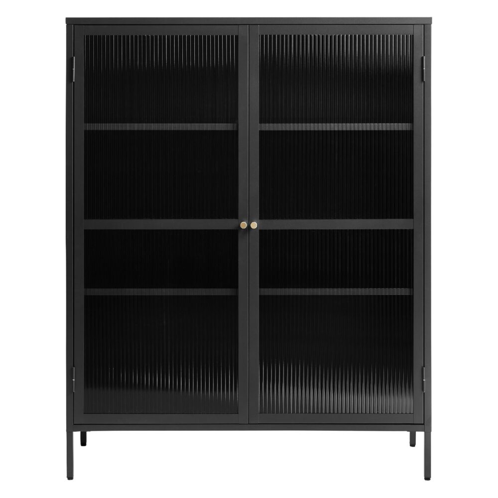 zwarte metalen vitrinekast Leni afbeelding 1