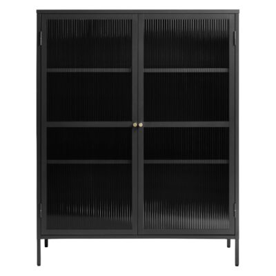 zwarte metalen vitrinekast Leni afbeelding 1