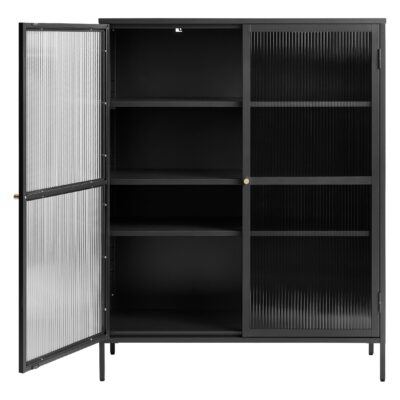 zwarte metalen vitrinekast Leni afbeelding 4