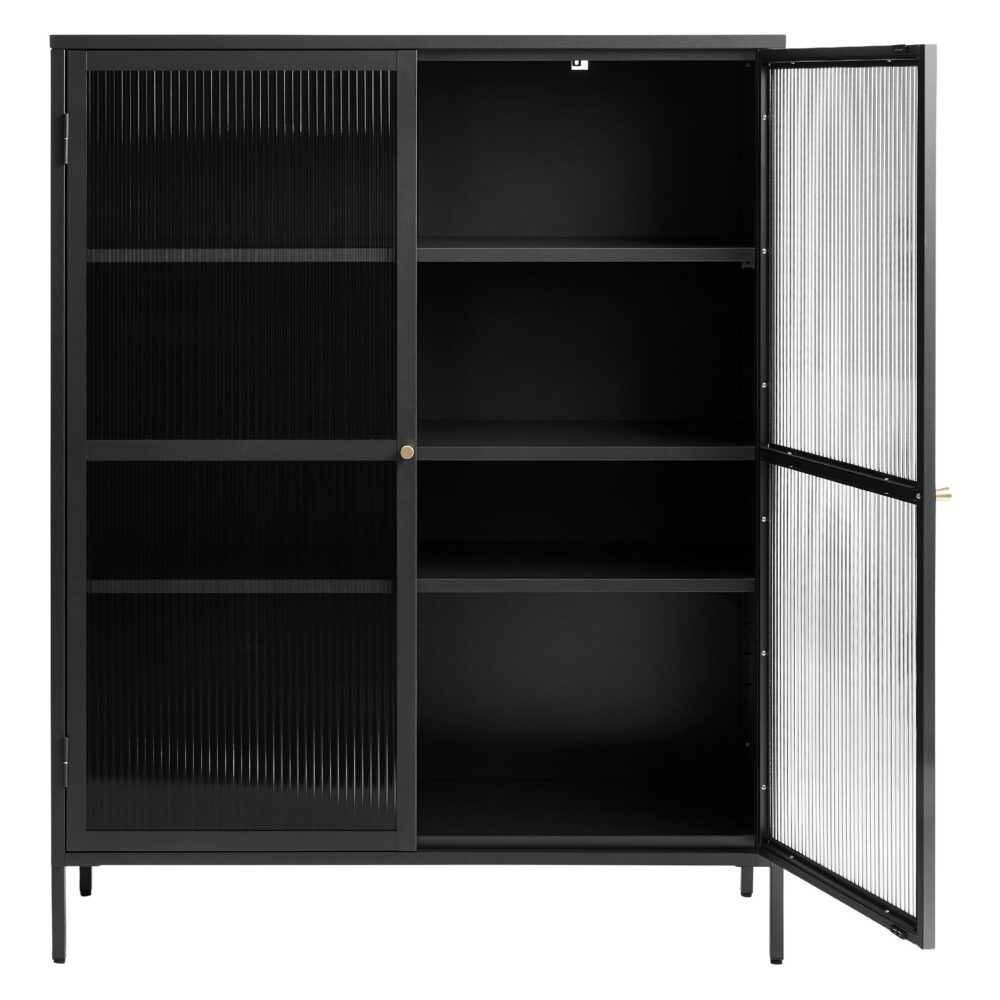zwarte metalen vitrinekast Leni afbeelding 3