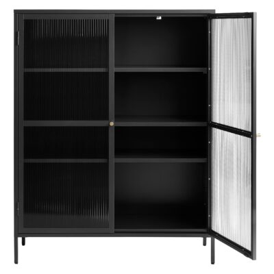 zwarte metalen vitrinekast Leni afbeelding 3