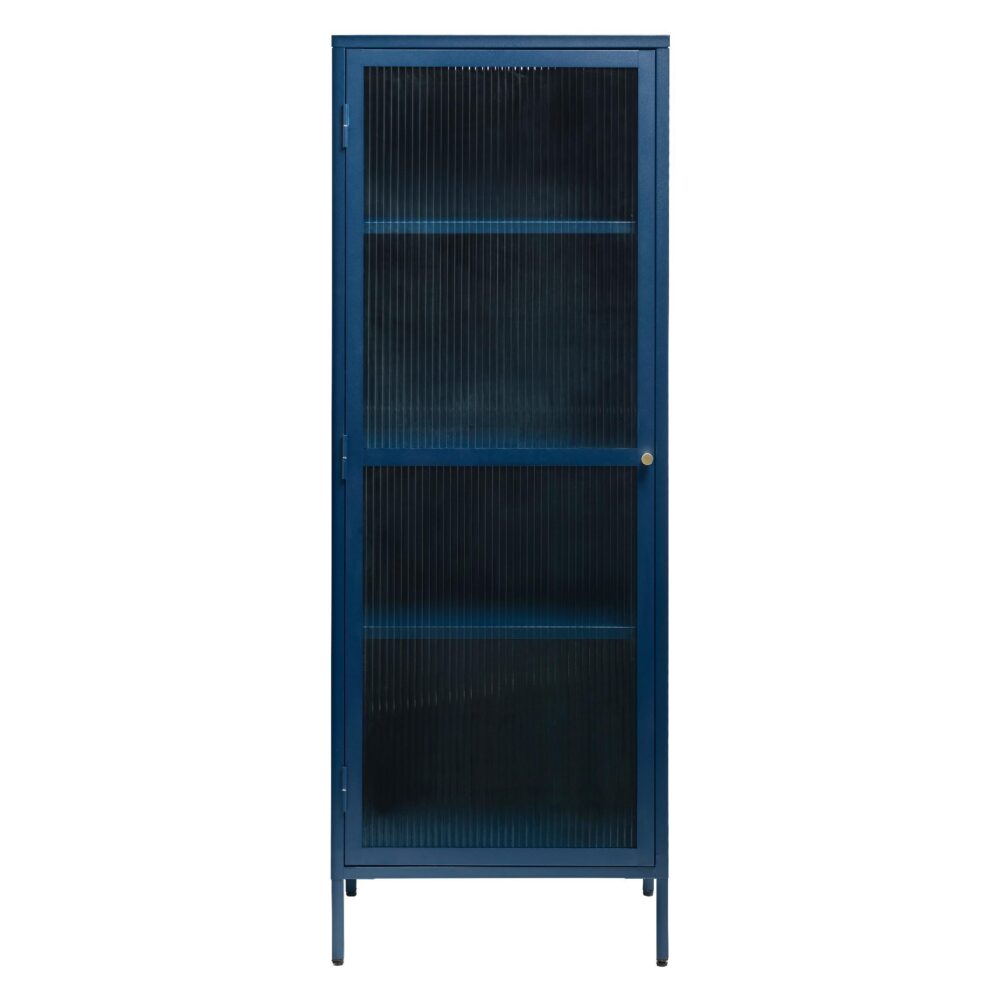 smalle metalen vitrinekast Leni blauw afbeelding 1
