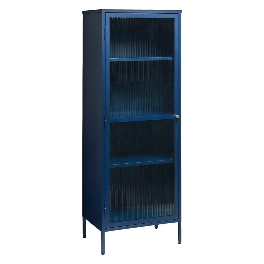smalle metalen vitrinekast Leni blauw afbeelding 2