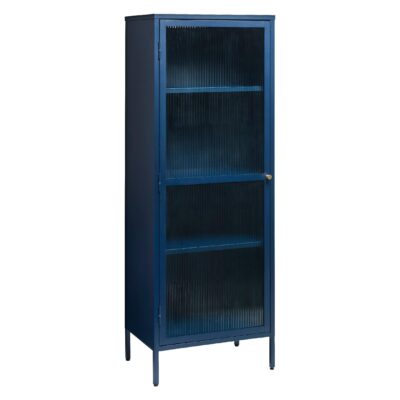 smalle metalen vitrinekast Leni blauw afbeelding 2