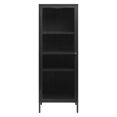 metalen vitrinekast Leni met geribbeld glas afbeelding 1